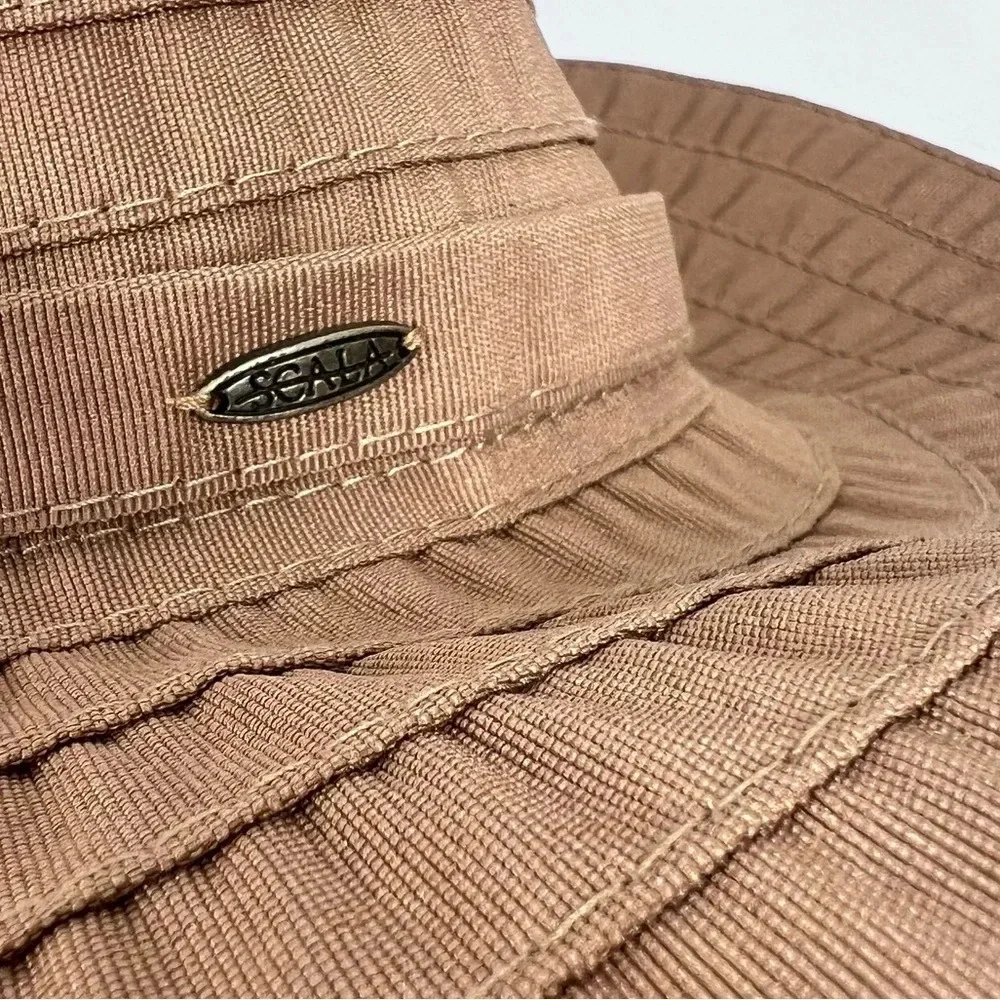 SCALA Brown Layered Fabric 3 1/2” Brim
